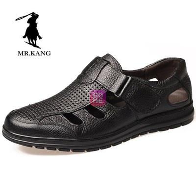 都市型男新风尚 米斯康MR.KANG 5106黑色牛皮凉鞋全解析